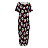 Bloody Eyeball Pattern Print Short Sleeve Long Nightdress