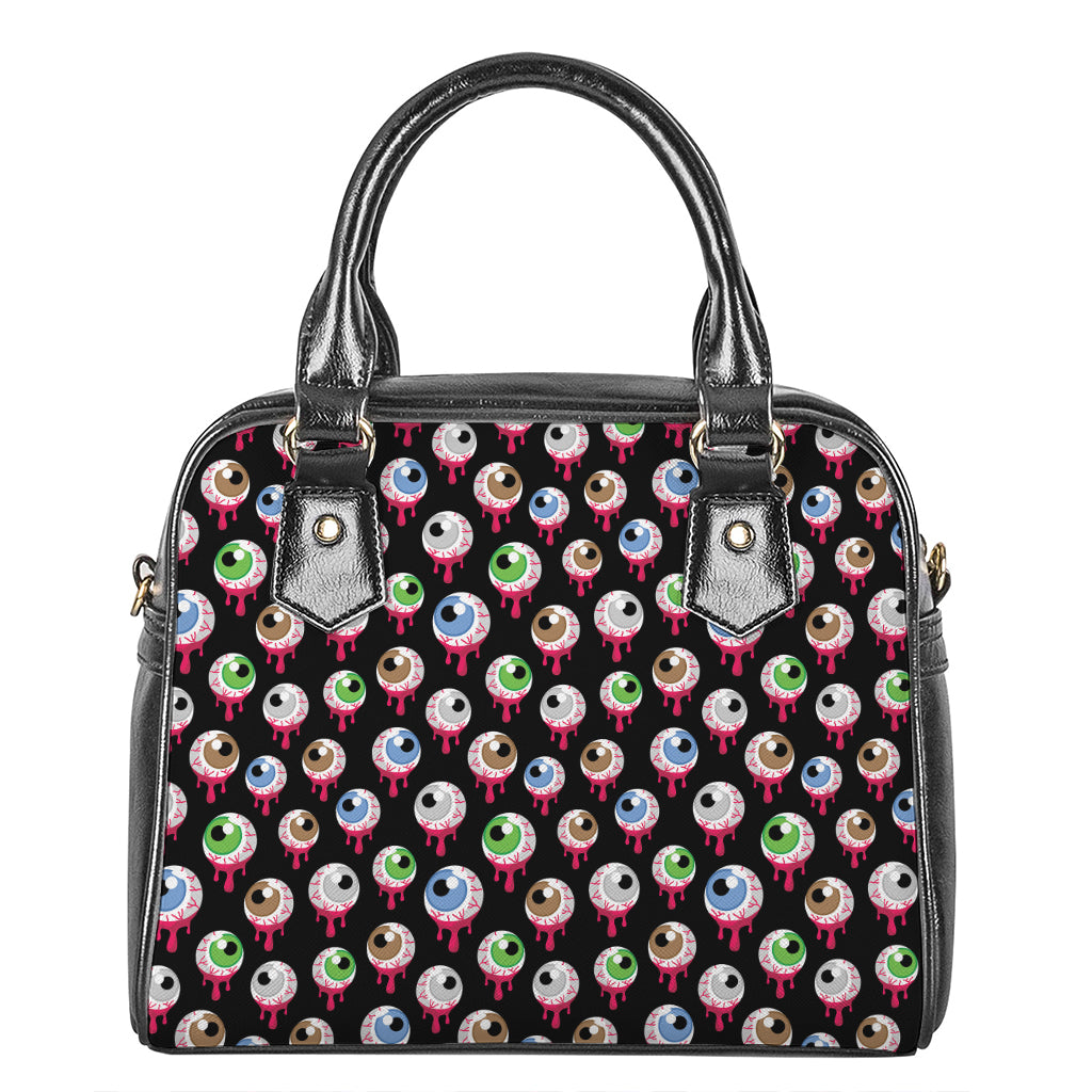 Bloody Eyeball Pattern Print Shoulder Handbag