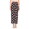 Bloody Eyeball Pattern Print Side Slit Maxi Skirt