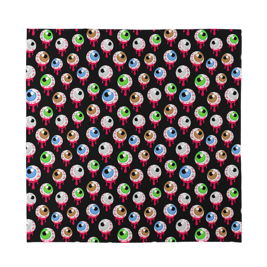 Bloody Eyeball Pattern Print Silk Bandana