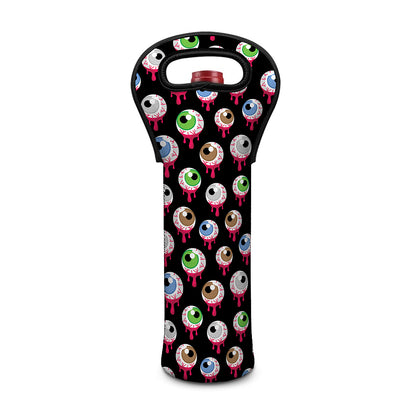 Bloody Eyeball Pattern Print Single Neoprene Wine Tote