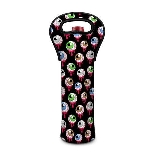 Bloody Eyeball Pattern Print Single Neoprene Wine Tote