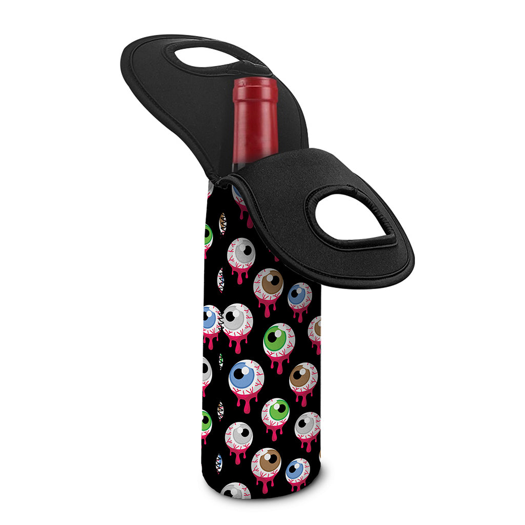 Bloody Eyeball Pattern Print Single Neoprene Wine Tote