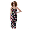 Bloody Eyeball Pattern Print Slim Fit Midi Cami Dress