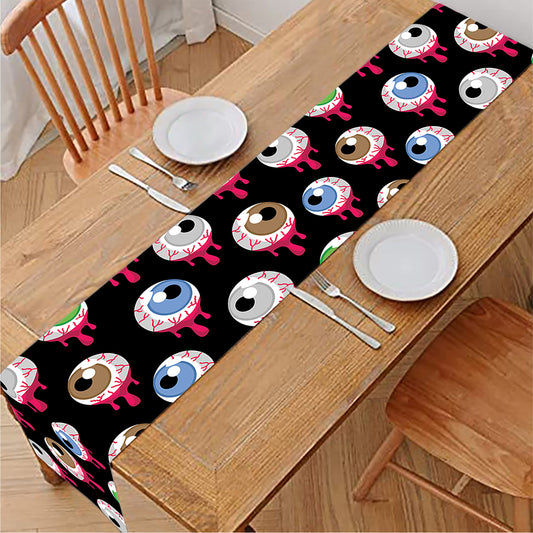 Bloody Eyeball Pattern Print Table Runner