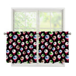Bloody Eyeball Pattern Print Tier Curtains