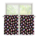 Bloody Eyeball Pattern Print Tier Curtains