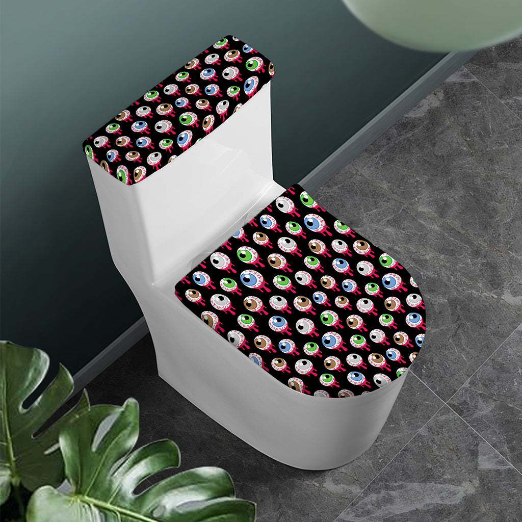 Bloody Eyeball Pattern Print Toilet Lid And Tank Cover Set