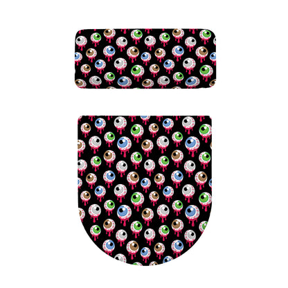 Bloody Eyeball Pattern Print Toilet Lid And Tank Cover Set