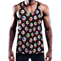 Bloody Eyeball Pattern Print Men's Workout Tank Top