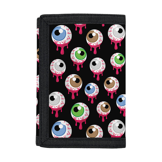 Bloody Eyeball Pattern Print Trifold Wallet