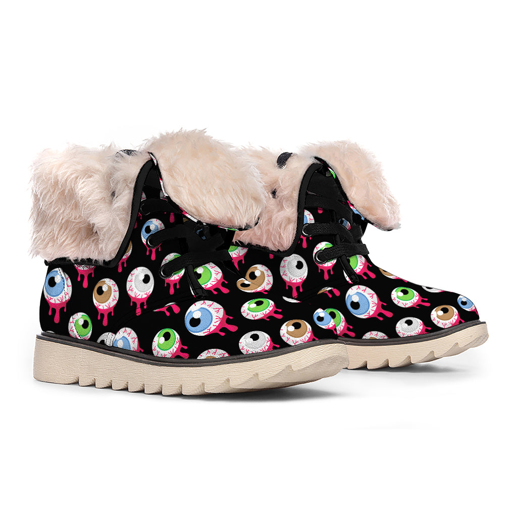 Bloody Eyeball Pattern Print Winter Boots
