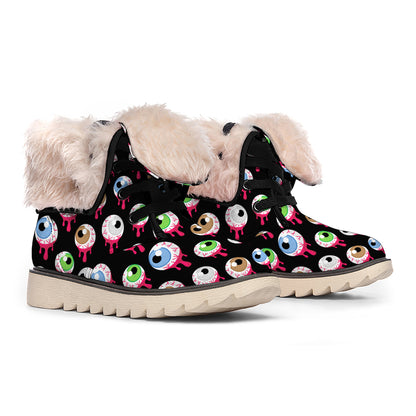 Bloody Eyeball Pattern Print Winter Boots