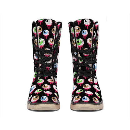 Bloody Eyeball Pattern Print Winter Boots