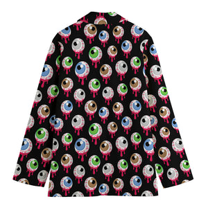 Bloody Eyeball Pattern Print Women's Blazer