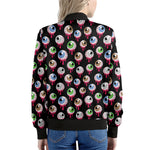 Bloody Eyeball Pattern Print Women's Bomber Jacket