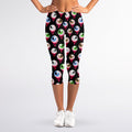 Bloody Eyeball Pattern Print Women's Capri Leggings