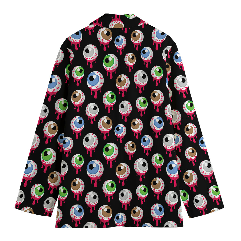 Bloody Eyeball Pattern Print Women's Cotton Blazer