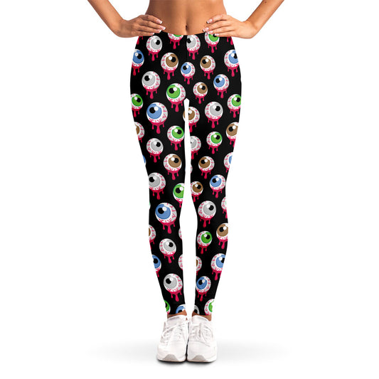 Bloody Eyeball Pattern Print Women's Leggings