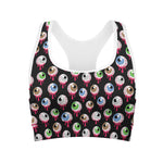 Bloody Eyeball Pattern Print Women's Sports Bra
