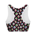 Bloody Eyeball Pattern Print Women's Sports Bra