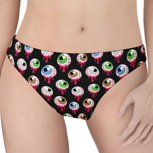 Bloody Eyeball Pattern Print Women's Thong