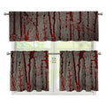 Bloody Metal Wall Print 3 Piece Kitchen Curtains