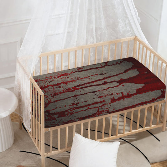 Bloody Metal Wall Print Baby Crib Sheet