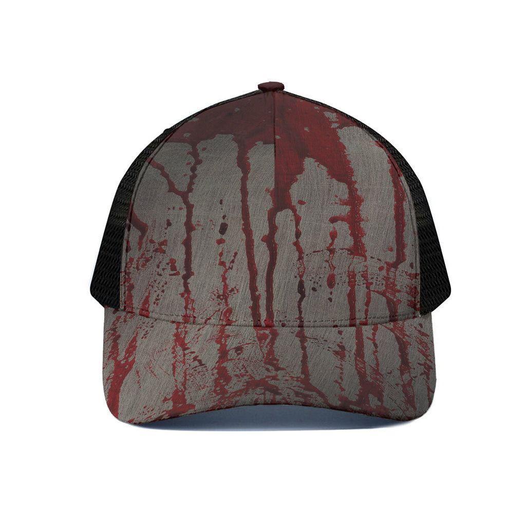 Bloody Metal Wall Print Black Mesh Trucker Cap