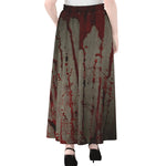 Bloody Metal Wall Print Chiffon Maxi Skirt