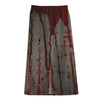 Bloody Metal Wall Print Cotton Front Slit Maxi Skirt