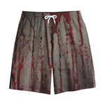 Bloody Metal Wall Print Cotton Shorts