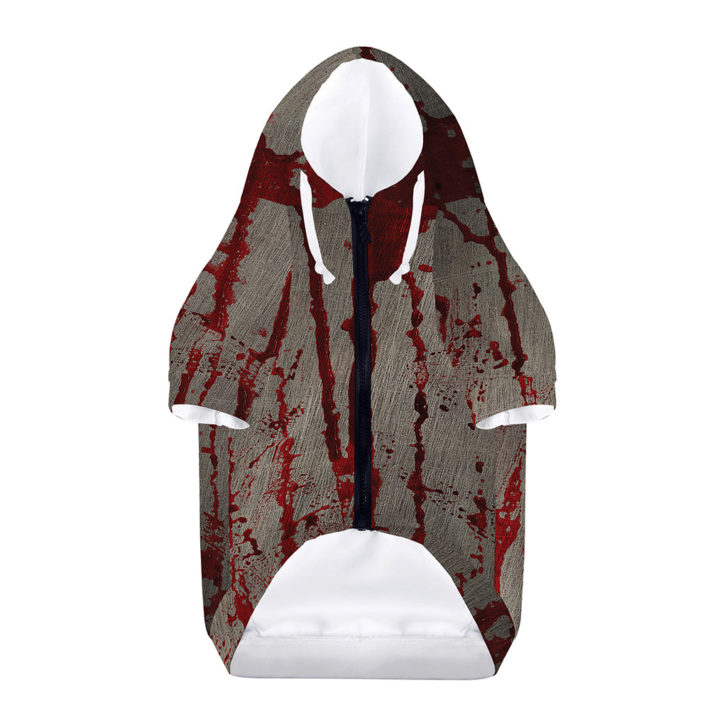 Bloody Metal Wall Print Dog Zip Up Hoodie