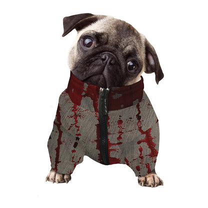 Bloody Metal Wall Print Dog Zip Up Jacket