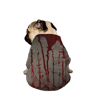 Bloody Metal Wall Print Dog Zip Up Jacket