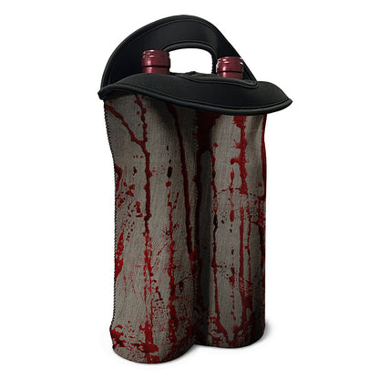Bloody Metal Wall Print Double Neoprene Wine Tote