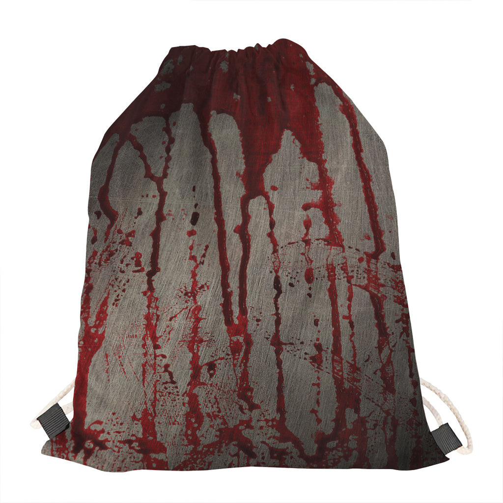 Bloody Metal Wall Print Drawstring Bag