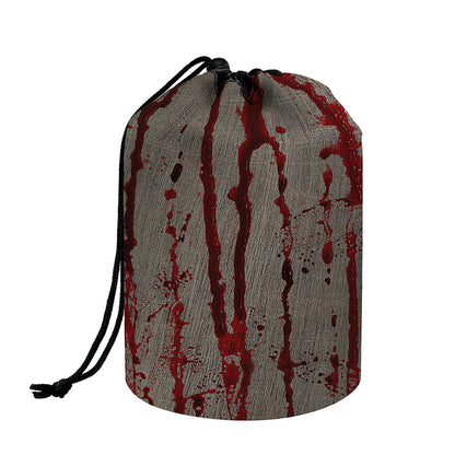 Bloody Metal Wall Print Drawstring Makeup Bag