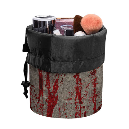 Bloody Metal Wall Print Drawstring Makeup Bag