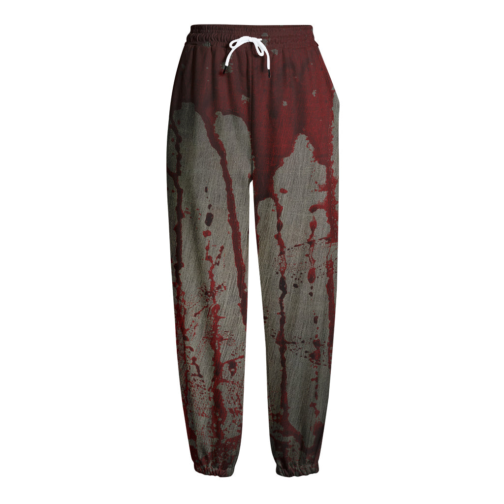 Bloody Metal Wall Print Fleece Lined Knit Pants