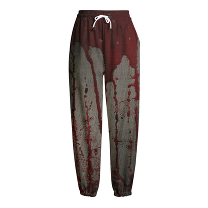 Bloody Metal Wall Print Fleece Lined Knit Pants