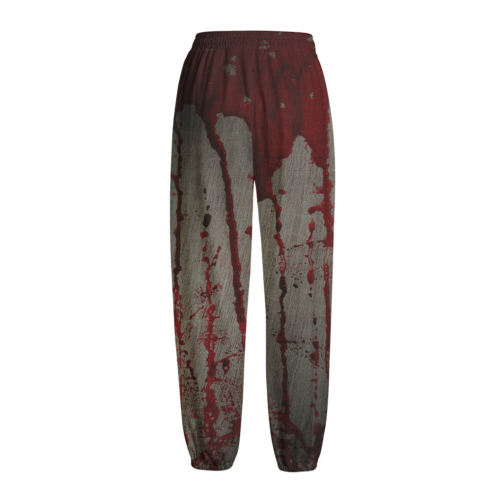 Bloody Metal Wall Print Fleece Lined Knit Pants