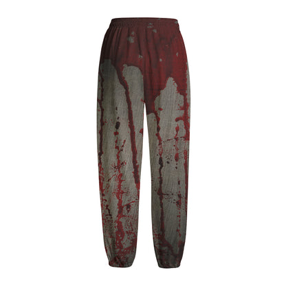 Bloody Metal Wall Print Fleece Lined Knit Pants