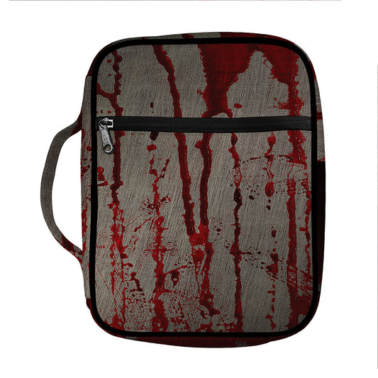 Bloody Metal Wall Print Front Pocket Bible Bag