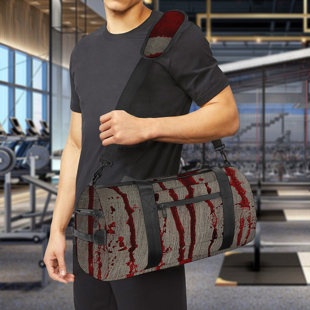 Bloody Metal Wall Print Gym Bag