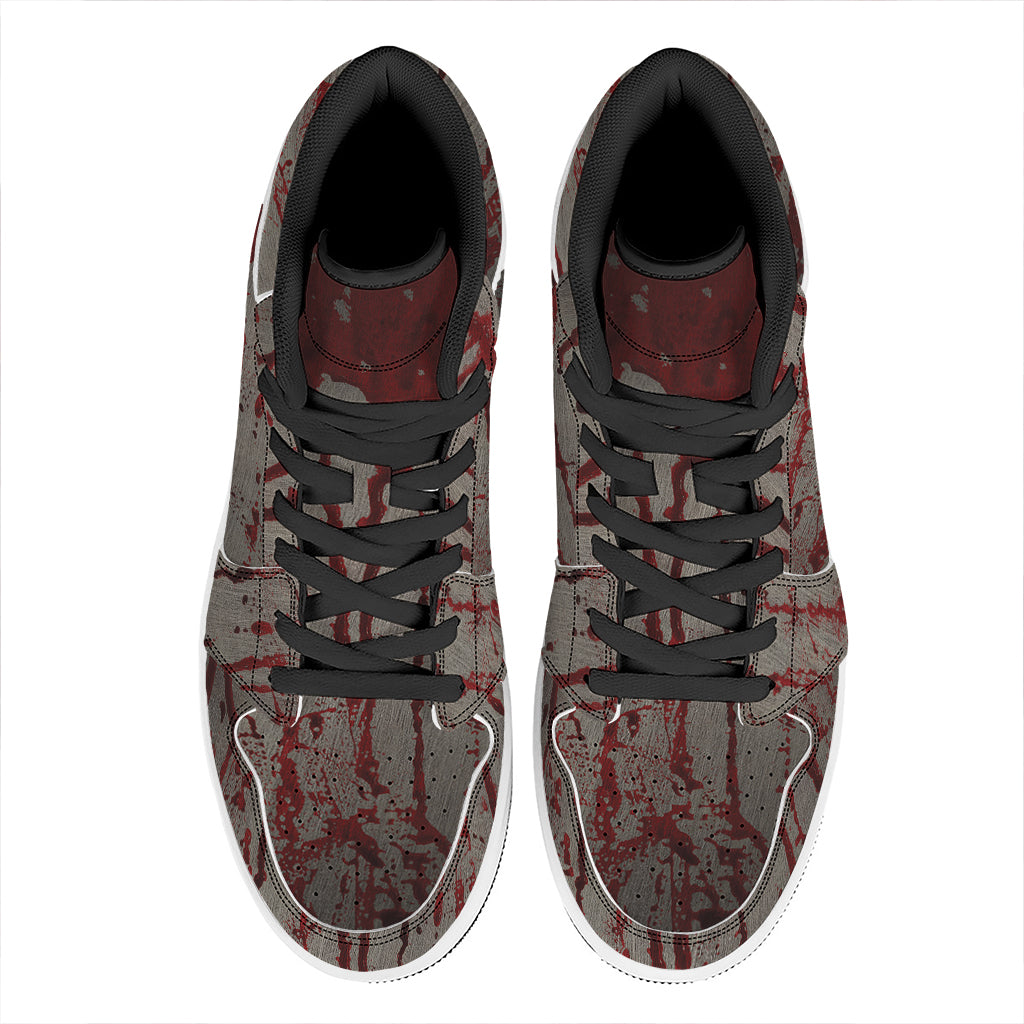 Bloody Metal Wall Print High Top Leather Sneakers