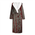 Bloody Metal Wall Print Hooded Bathrobe