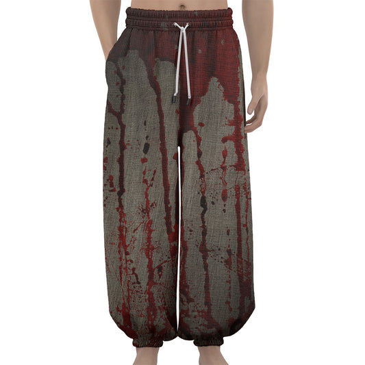 Bloody Metal Wall Print Lantern Pants