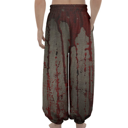 Bloody Metal Wall Print Lantern Pants