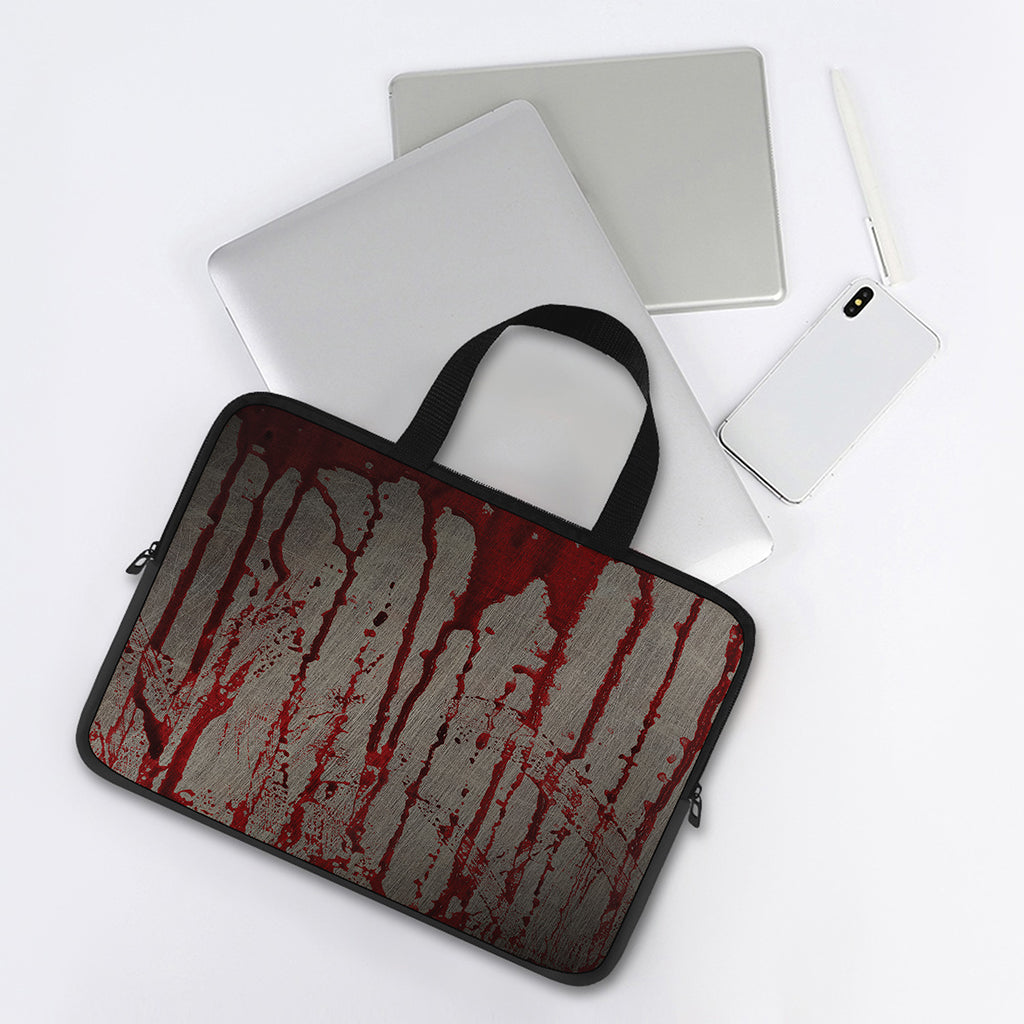 Bloody Metal Wall Print Laptop Sleeve With Handle